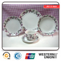 Ensemble de dîner en porcelaine à motif Pink Petal Design en 20PCS